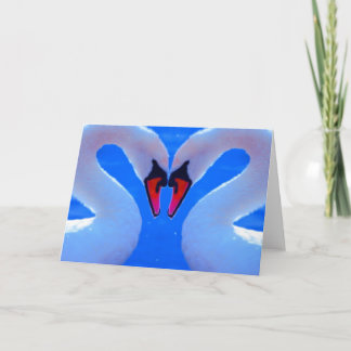 Cartão Swan Love, Romantic Heart Shaped Necks