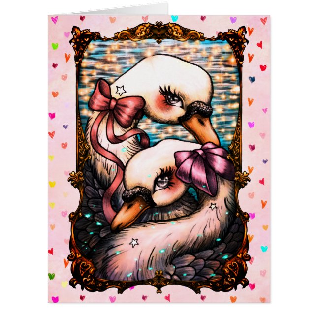 Cartão Swan lovers (Frente)