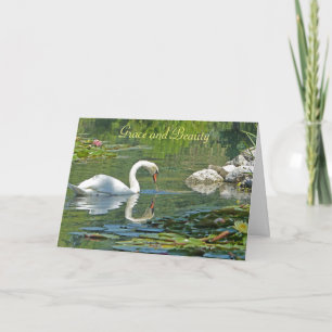 CARTÃO SWAN REFLECTED IN POND/GRACE AND BEAUTY/BIRTHDAY C