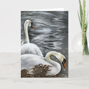 Cartão Swan Song Beautiful White Swans Greeting Card