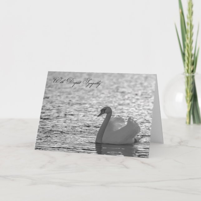 Cartão Swan Sympathy Card, Deepest Sympathy (Frente)