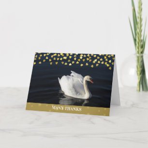 Cartão Swan with Gold Hearts