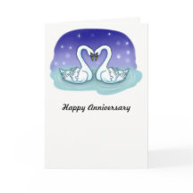 Swans on a Lake Anniversary card
