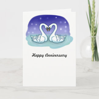Cartão Swans on a Lake Anniversary card