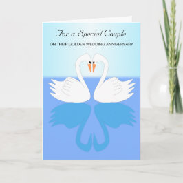 Cartão Swans Personalised 50th Wedding Anniversary