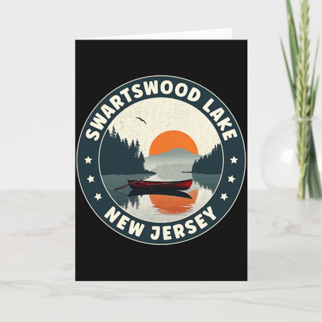 Cartão Swartswood Lake New Jersey Sunset T Shirt  (Frente)