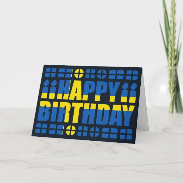 Cartão Sweden Flag Birthday Card (Frente)