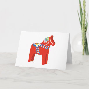 Cartão Swedish Dala Horse