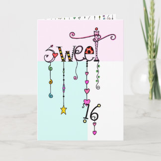 Cartão Sweet 16 Dangles Birthday Card