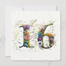 Cartão Sweet 16 Happy Birthday Wildflower Text