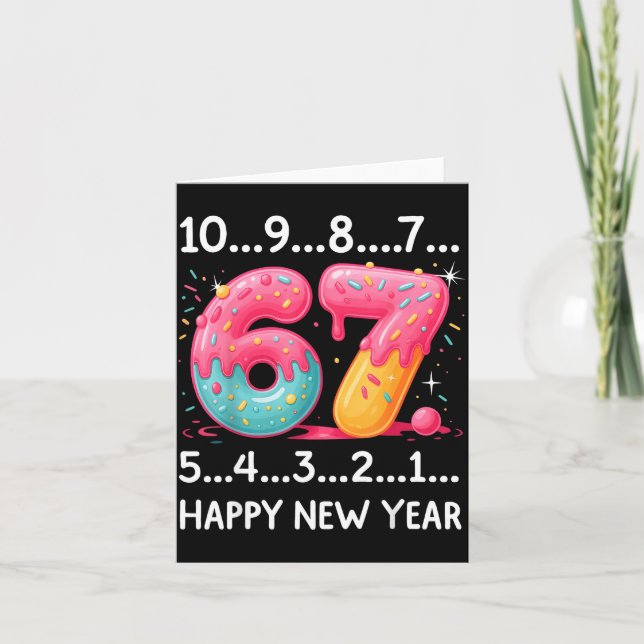 Cartão Sweet 67 New Year Countdown 2026 Funny Happy New Y (Frente)