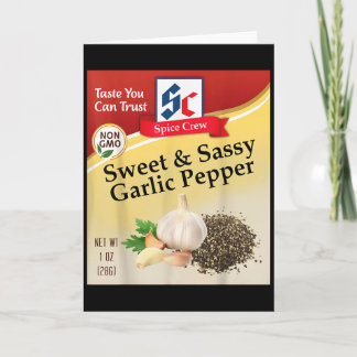 Cartão Sweet &amp; Sy Garlic Pepper Condiment Spice Group