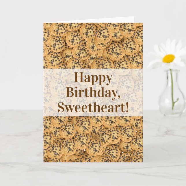 Cartão Sweet Birthday Wishes Chocolate Chip Cookie Card (Planta pequena)