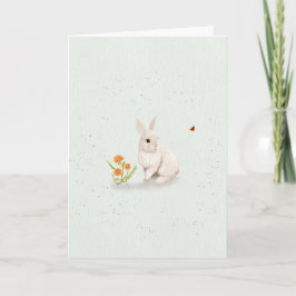 Cartão Sweet Bunny and Butterfly 5x7 Greeting Card 