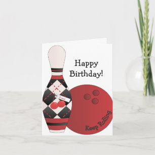 Cartão Sweet Cherry Argyle Bowling Design
