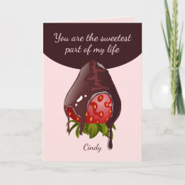 Cartão Sweet Chocolate Covered Strawberry Photo Valentine