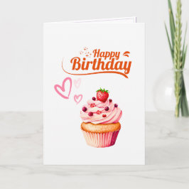 Cartão Sweet Cupcake Birthday Greeting Card