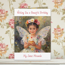 Cartão Sweet Fairy Girl | Personalized Birthday
