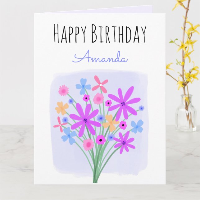 Cartão Sweet Floral Bouquet Birthday Card (Flor Amarela)