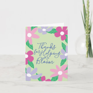 Cartão Sweet Floral Teacher Appreciation Greeting Card