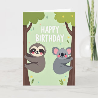 Cartão Sweet Forest Animal Birthday Card