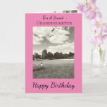 Cartão Sweet Granddaughter Follow Your Dreams Birthday<br><div class="desc">Celebrate your granddaughter's birthday with an encouraging card sending a “Follow Your Dreams” message,  The unique image of a girl flying a kite will be sure to bring a smile. The bold pink,  black and white design sends a message of a joy,  happiness and love.</div>
