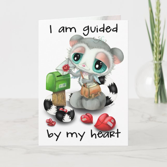 Cartão Sweet lemur posting love letters - Guided by heart (Frente)