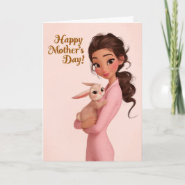 Cartão Sweet Mom and Bunny Mother’s Day Card