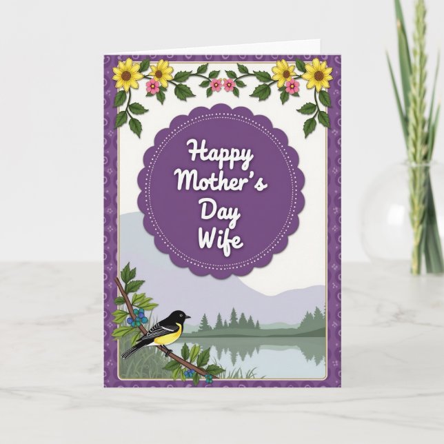 Cartão Sweet Mothers Day Lake Bird Card (Frente)