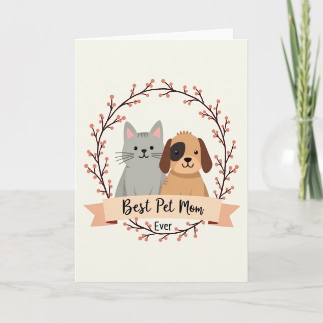 Cartão Sweet Mothers Day Pet Friends Card (Frente)