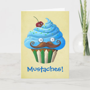 Cartão Sweet Mustached Cupcake