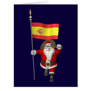 Cartão Sweet Papá Noel Waving La Rojigualda