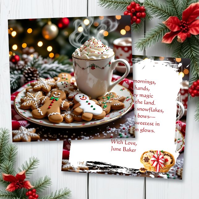 Cartão Sweet Personalized Christmas | Coffee and Cookies (Criador carregado)