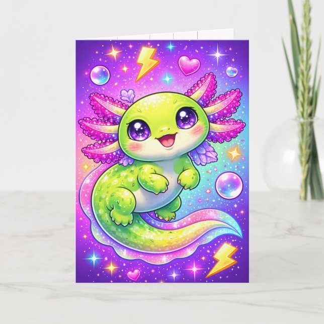 Cartão Sweet Pink and Purple Birthday Card for Girls (Frente)