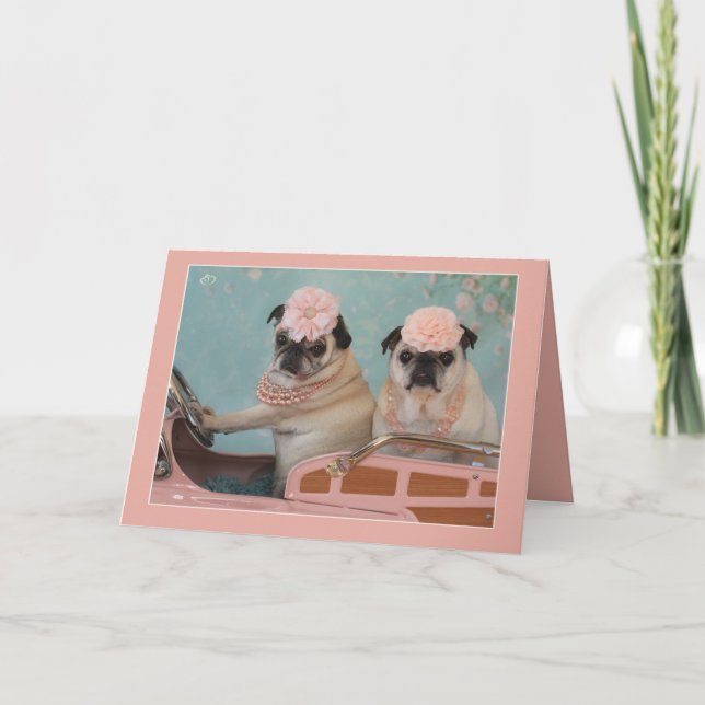 Cartão Sweet Pug Mother's Day Greeting Card (Frente)