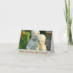 CARTÃO SWEET STONE CHERUBS IN GARDEN SETTING/FRIENDSHIP