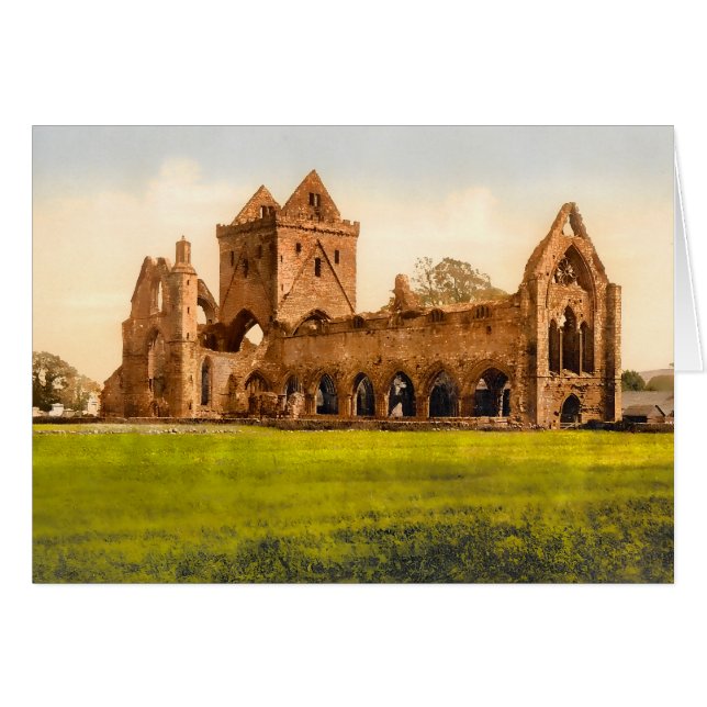 Cartão Sweetheart Abbey Dumfries Scotland (Frente horizontal)