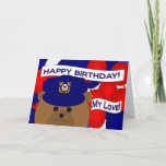 Cartão Sweetheart - Happy Birthday Coast Guardsman!<br><div class="desc">Wish your Coast Guard hero a Happy Birthday with this fun unique birthday card. Personalize it by adding a picture of your hero on the inside. (This design works for all rates and ranks.)</div>