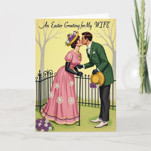 Cartão Sweetheart Kiss Vintage Style Card (Frente)