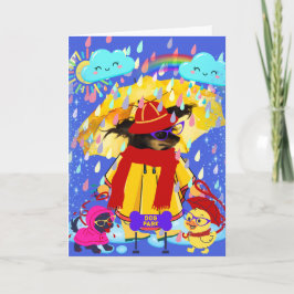 Cartão Sweetheart Walks In The Rain Greeting Card