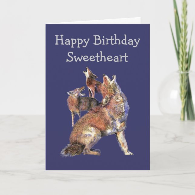 Cartão Sweetheart Wild Thing Birthday Fun Coyotes Animals (Frente)