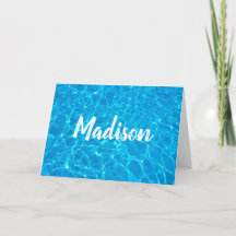 Swimmer or Swim Coach Cool Blue Pool Water Custom