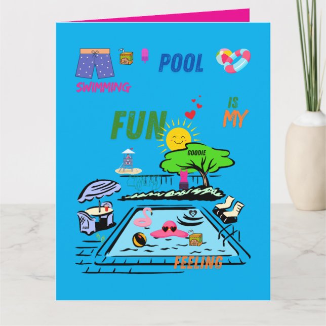Cartão Swimming Pool Fun (Frente)