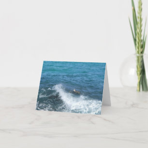 Cartão swimming turtle notecard (blank inside)