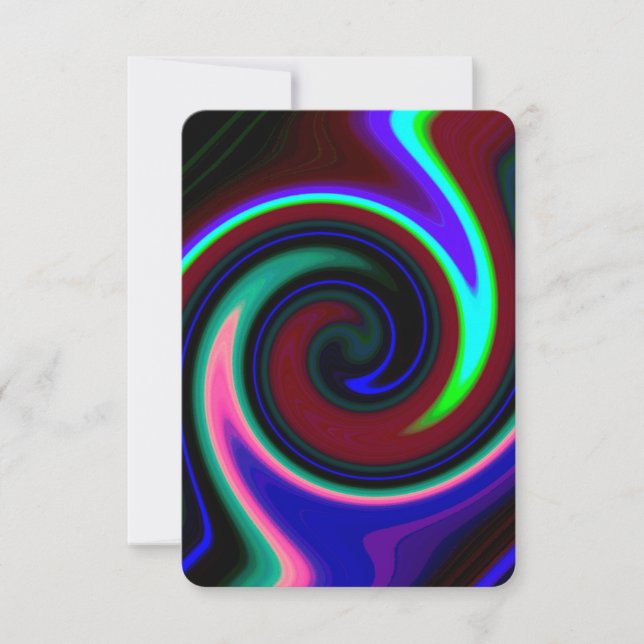 Cartão Swirl Retro Neon (Frente)