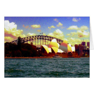 Cartão sydney harbor estilizado
