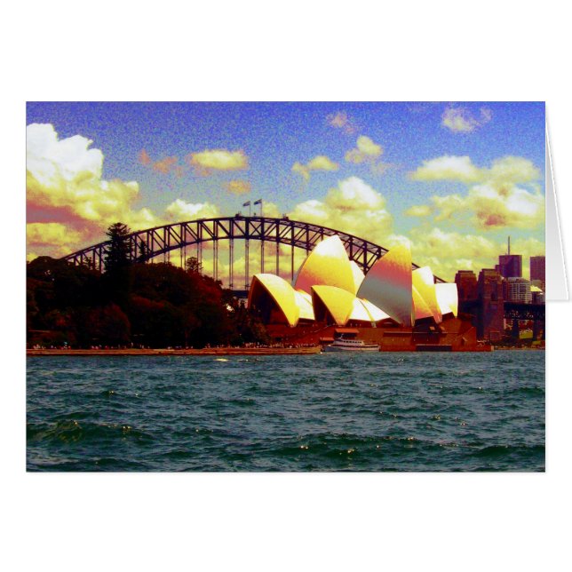 Cartão sydney harbor estilizado (Frente Horizontal)