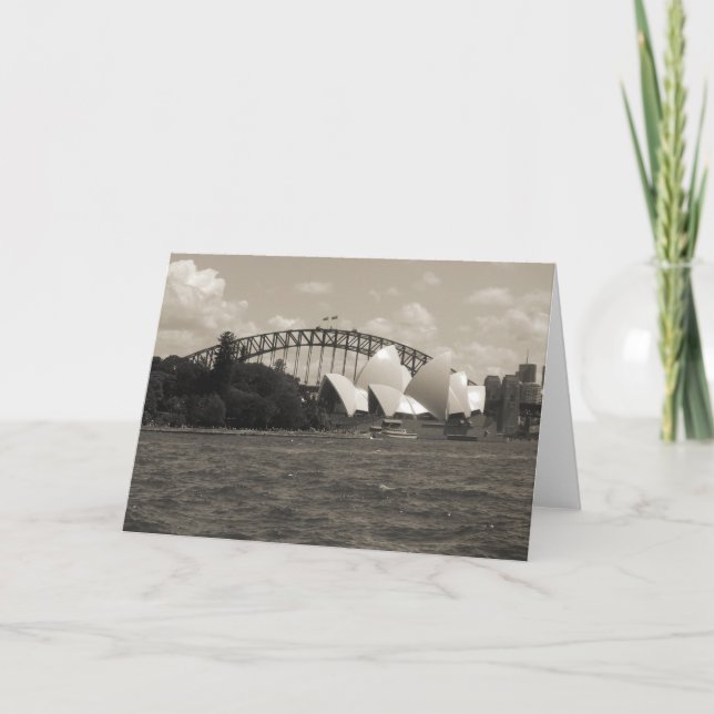 Cartão sydney harbour black white (Frente)