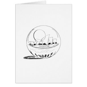 Cartão Sydney num globo de vidro