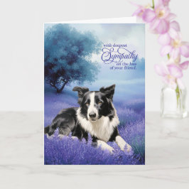 Cartão Sympathy Border Collie Dog Lavender Meadow